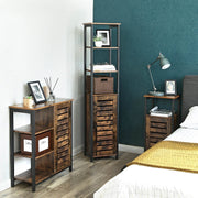 Vasagle Industrial Narrow Storage Cabinet Open Shelves