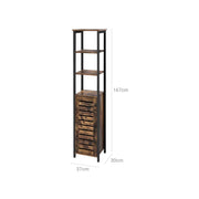 Vasagle Industrial Narrow Storage Cabinet Open Shelves
