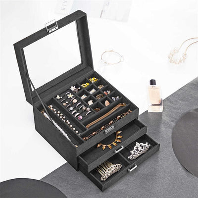 Songmics Jewelry Box With Drawer Grey Songmics