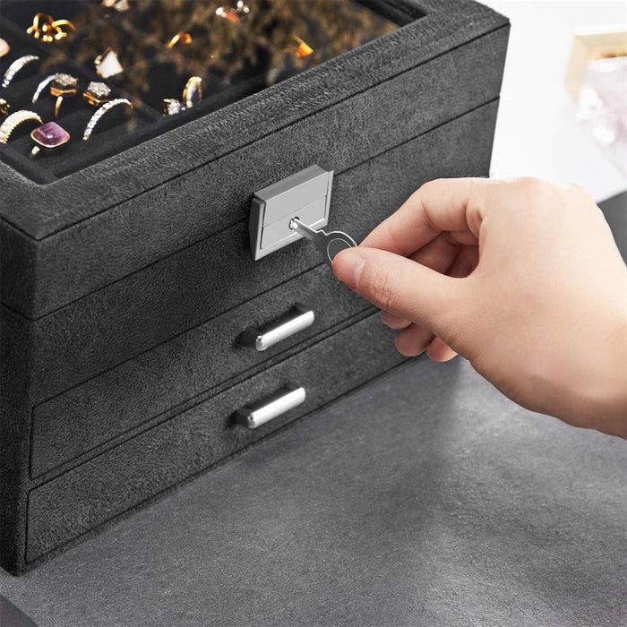 Songmics Jewelry Box With Drawer Grey