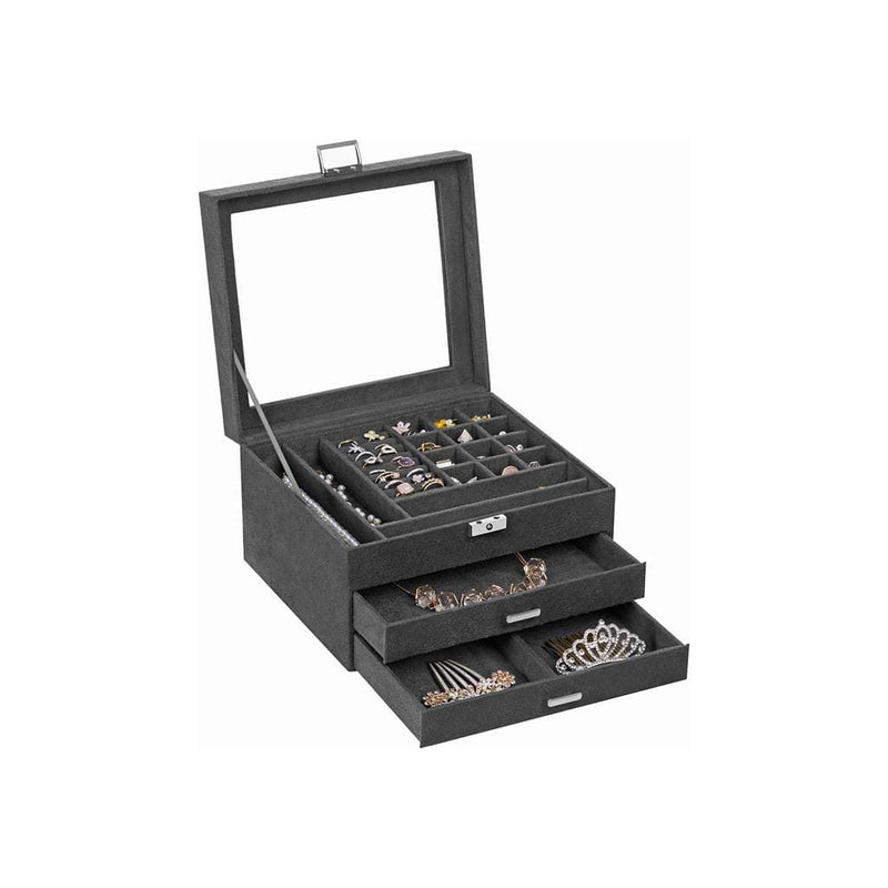 Songmics Jewelry Box With Drawer Grey Songmics