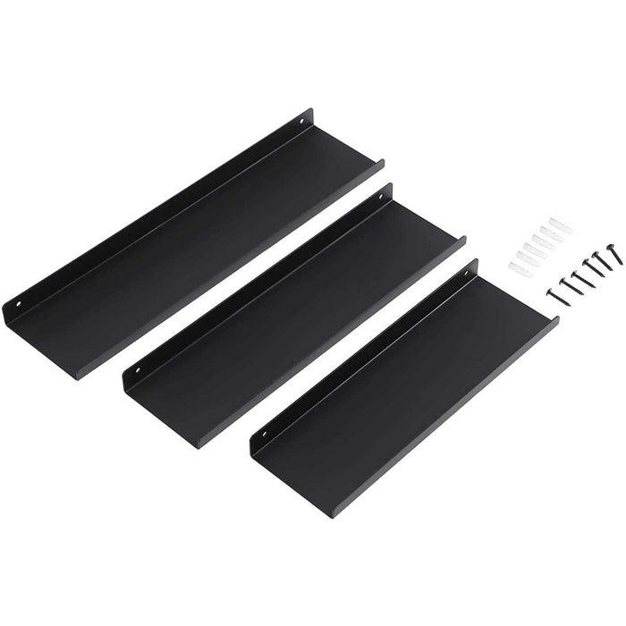 Black Metal Wall Shelves Set of 3