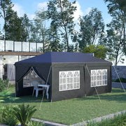 3x6m Pop Up Gazebo With Sides - Black