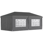 3x6m Pop Up Gazebo With Sides - Black