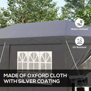 3x6m Pop Up Gazebo With Sides - Black