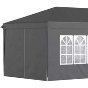 3x6m Pop Up Gazebo With Sides - Black