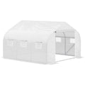 Polytunnel Greenhouse - Galvanised Frame - PE Cover - 3.5x3m Outsunny
