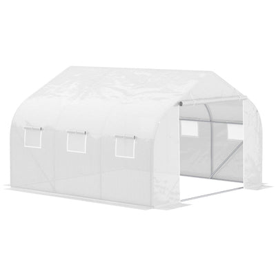 Polytunnel Greenhouse - Galvanised Frame - PE Cover - 3.5x3m Outsunny
