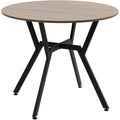 Round Wooden Dining Table 90cm, Black/Brown Homcom