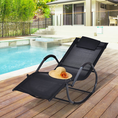 Zero Gravity Metal Sun Lounger With Pillow Outsunny