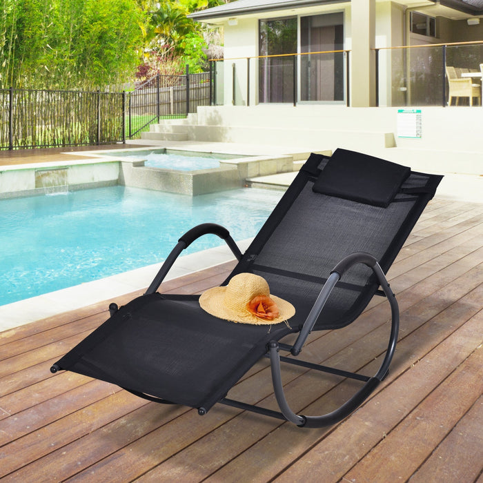 Zero Gravity Metal Sun Lounger With Pillow