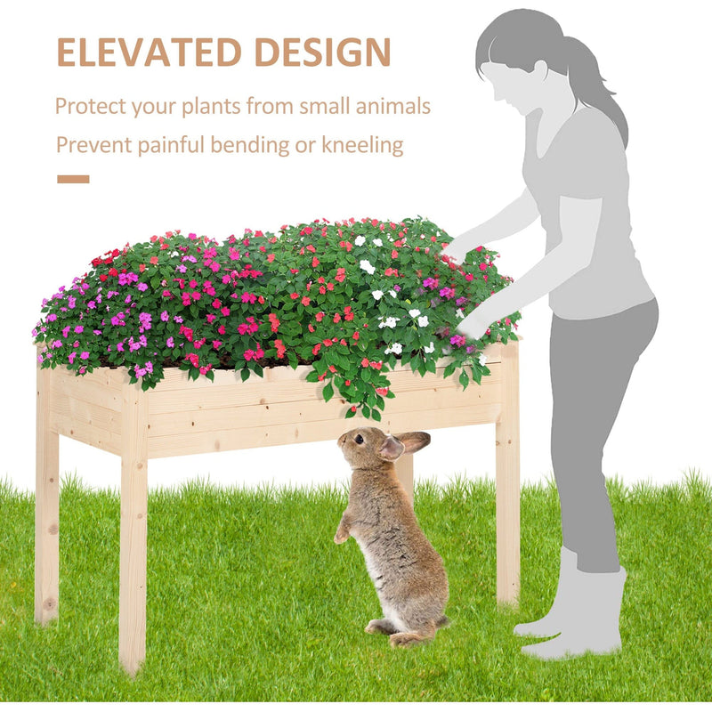 Raised Wooden Flower Beds