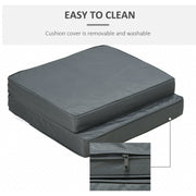 Outsunny Set of 2 Garden Seat and Back Cushion Set, Replacement Cushions for Outdoor Furniture with Seat Cushion and Back Cushion, Dark Grey Outsunny