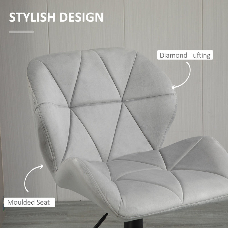 Set of 2 Grey Bar Stools With Backs