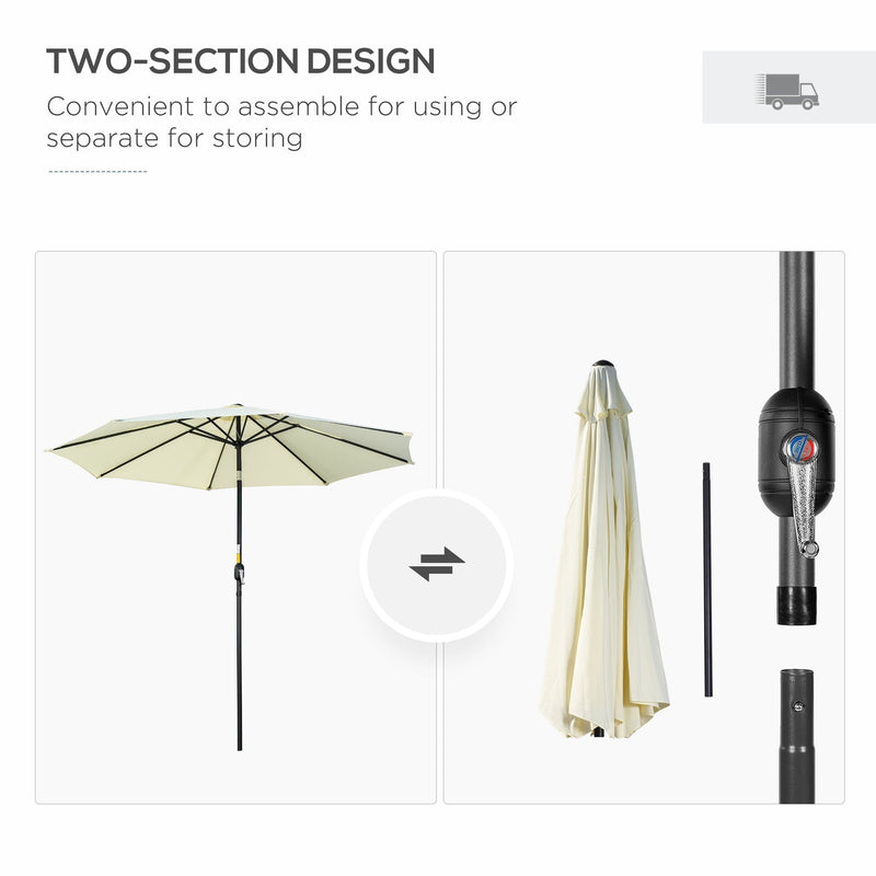 3m Garden Parasol - Beige Outsunny