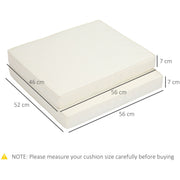 Outsunny Set of 2 Garden Seat and Back Cushion Set, Replacement Cushions for Outdoor Furniture with Seat Cushion and Back Cushion, Cream White Outsunny