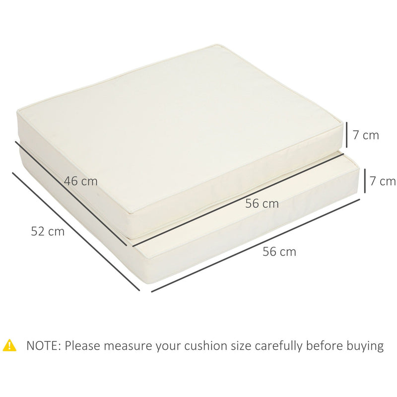Outsunny Set of 2 Garden Seat and Back Cushion Set, Replacement Cushions for Outdoor Furniture with Seat Cushion and Back Cushion, Cream White Outsunny