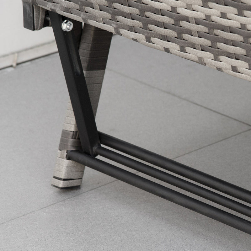 2 Seater Rattan Sofa Daybed Bench with Cushions