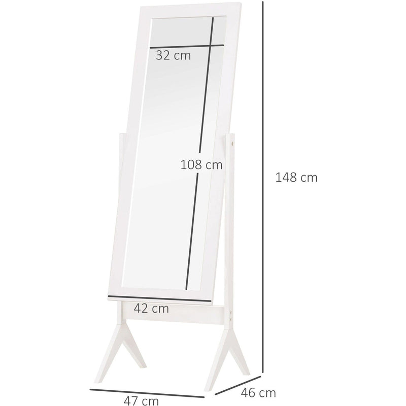 Freestanding Dressing Mirror, Adjustable Angle, 148x47cm