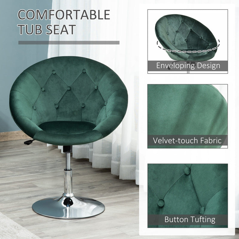 Modern Velvet Swivel Tub Chair