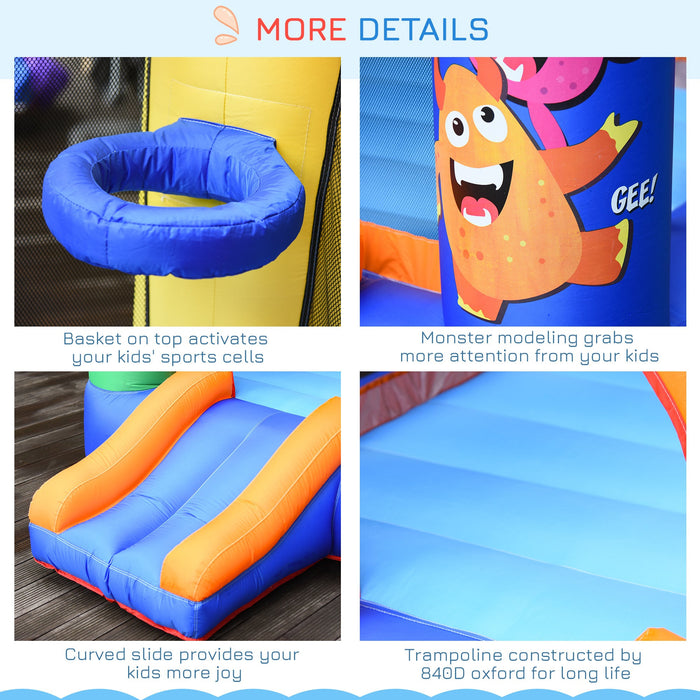 Kids Monster Themed Bouncy Castle With Pump, Age 3-12 Years