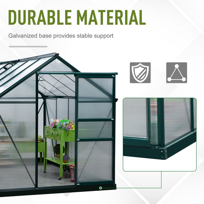 Large Walk In Greenhouse, Aluminium Frame, Sliding Door