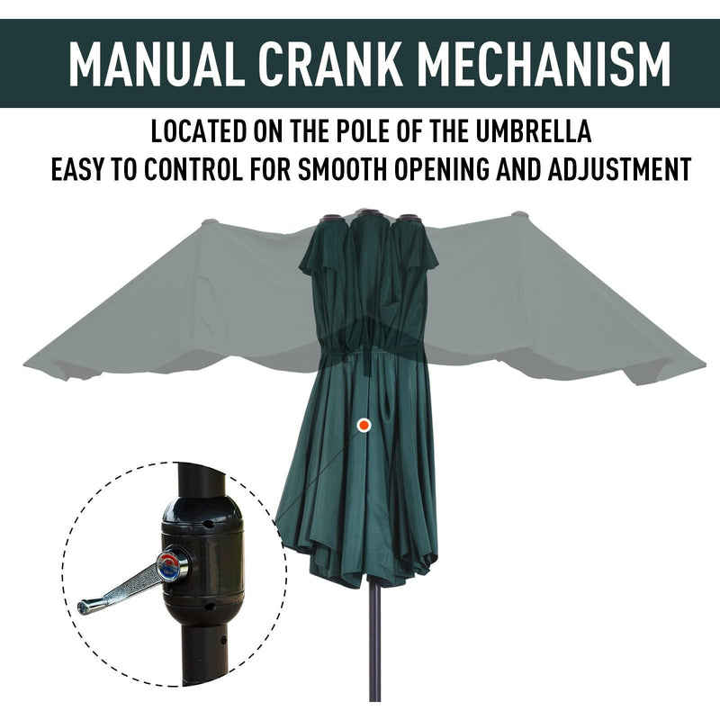 4.6m Large Garden Parasol, Double Sided, No Base