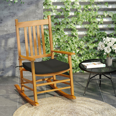 Outsunny Set of 6 Chair Cushion Seat Pads Dining Chair w/ Straps Indoor Outdoor Removable Tie On Garden Patio Black Outsunny