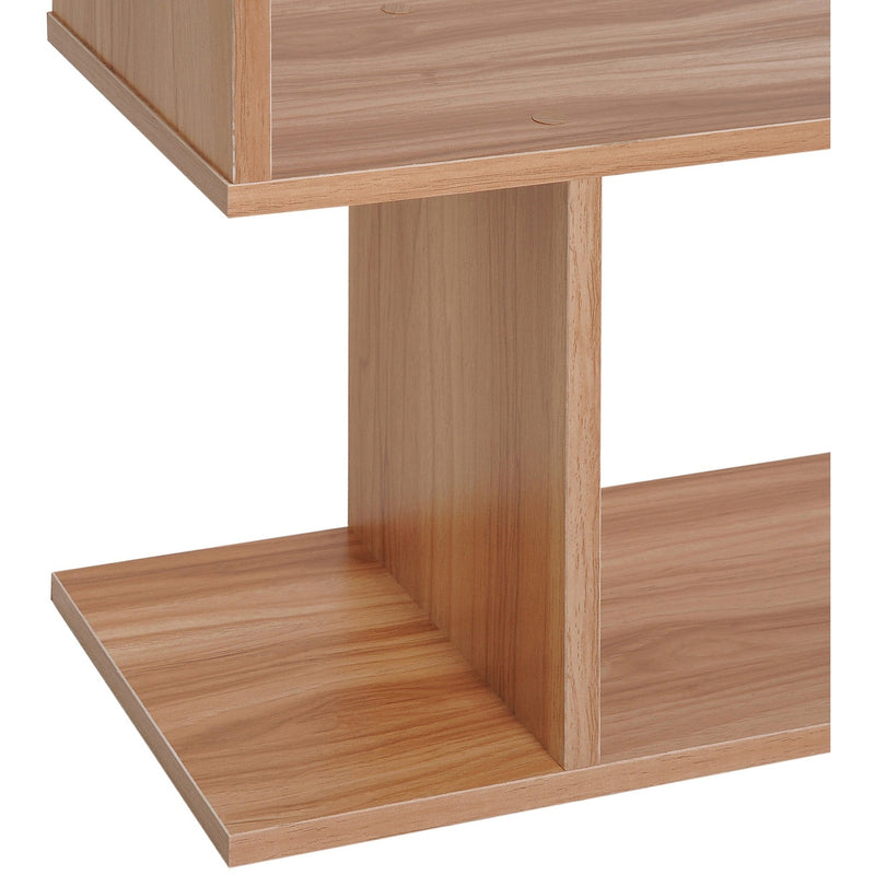 Wooden S Shape Storage Display, 6 Shelves, Room Divider