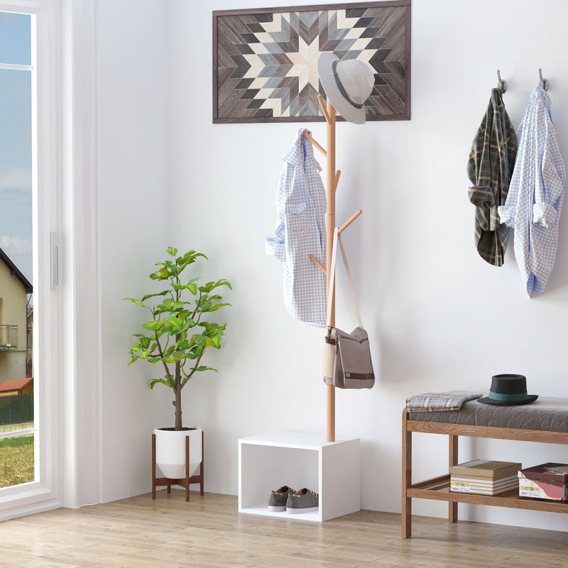 Coat Rack Storage Bench Hall Tree 180 cm