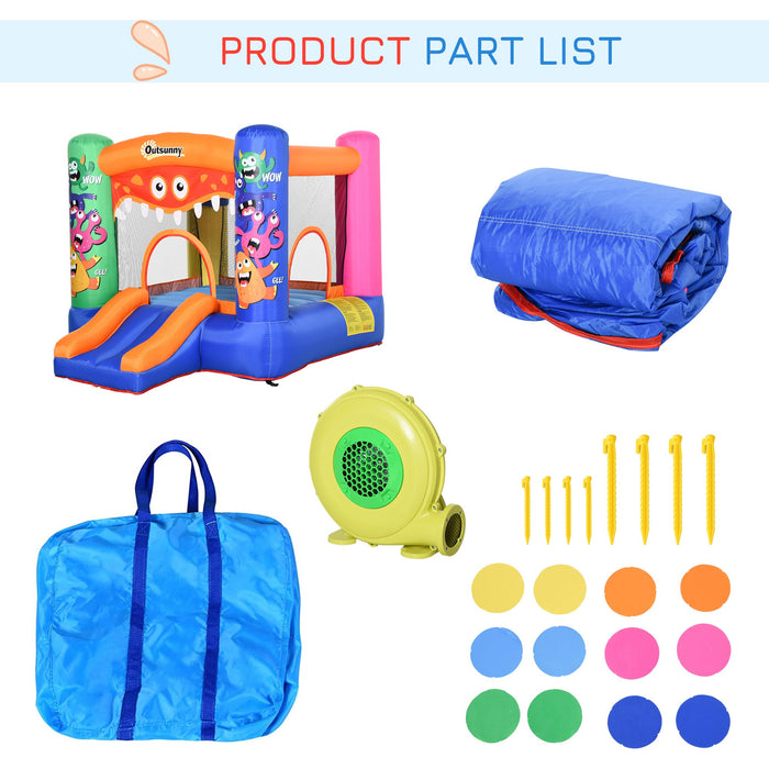 Kids Monster Themed Bouncy Castle With Pump, Age 3-12 Years