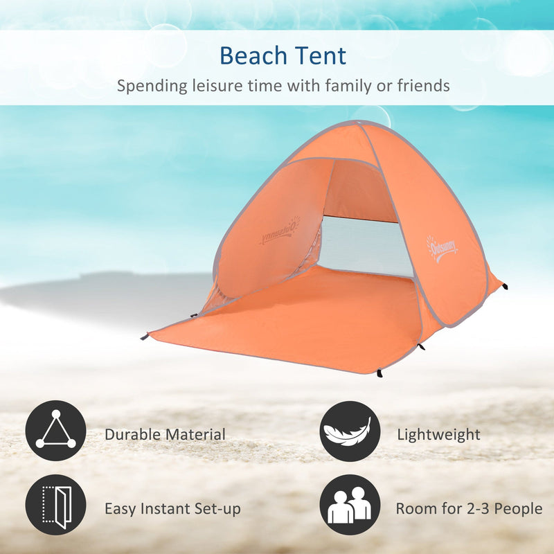 Pop Up Beach Shade for 2 People, Orange