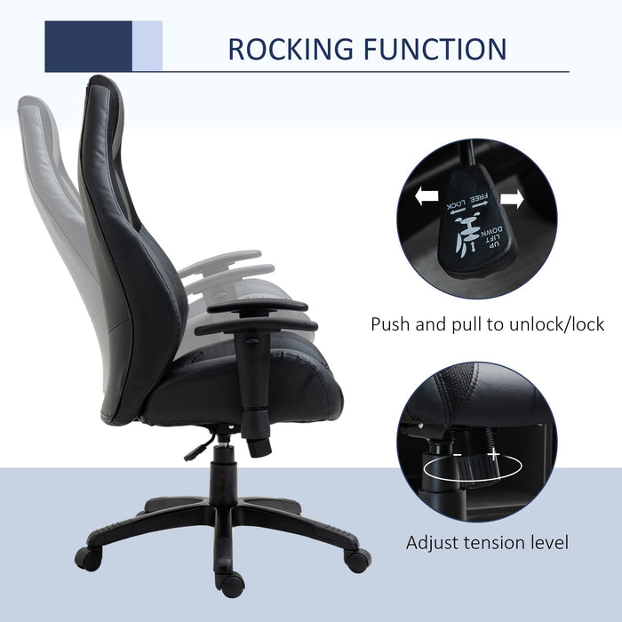 High Back Mesh & Leather Office Chair Black