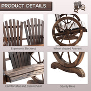 Wagon Wheel Outdoor Bench Outsunny