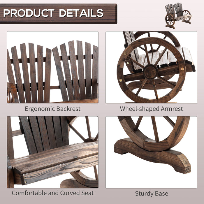 Wagon Wheel Outdoor Bench