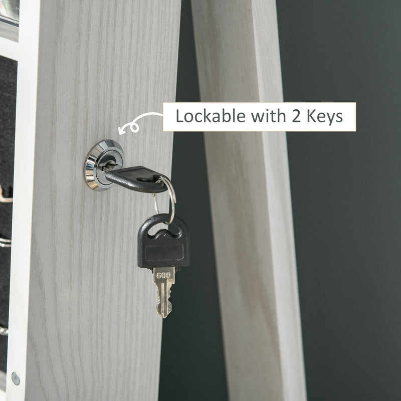 Jewellery Cabinet With Full Length Mirror, White