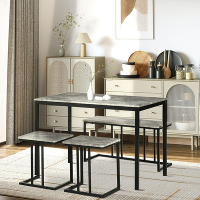 Table and Benches For Kitchen Homcom