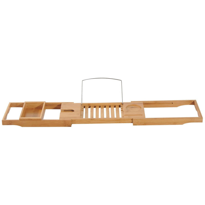 Extendable Bamboo Bath Caddy, 75-109L x 23.5W cm Homcom