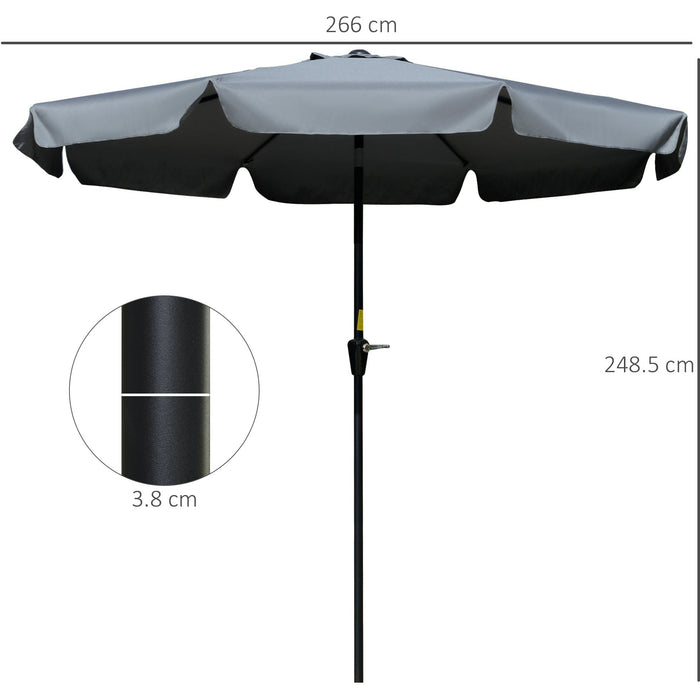 2.5m Tilting Parasol - Scalloped Edge, Vented Top