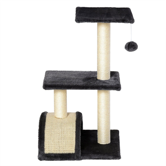 72cm Cat Tree, Climbing Centre, Sisal Post, Arc Perch, Grey