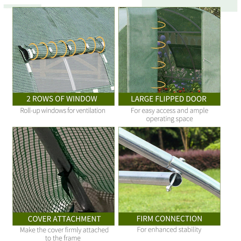 Large Walk in Tunnel Greenhouse, Steel Frame, 4x3m