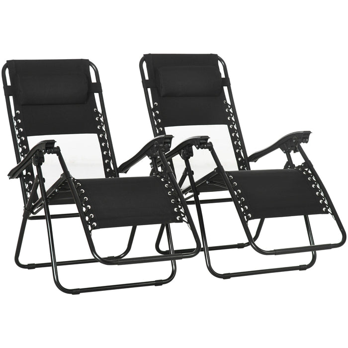 2pc Zero Gravity Chairs, Black