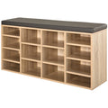 Hallway Bench With Shoe Storage and Cushion Homcom