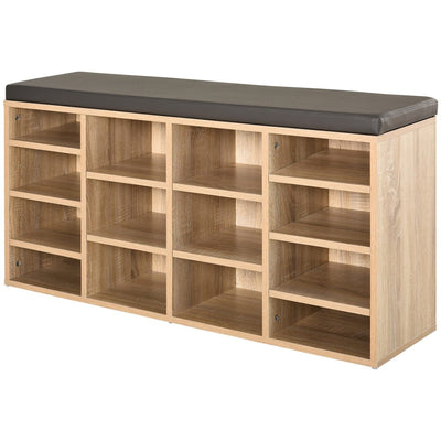 Hallway Bench With Shoe Storage and Cushion Homcom