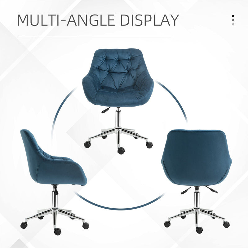 Blue Velvet Ergonomic Office Chair