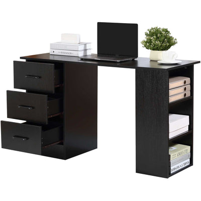 120cm Home Office Computer Desk with Storage Shelves Homcom