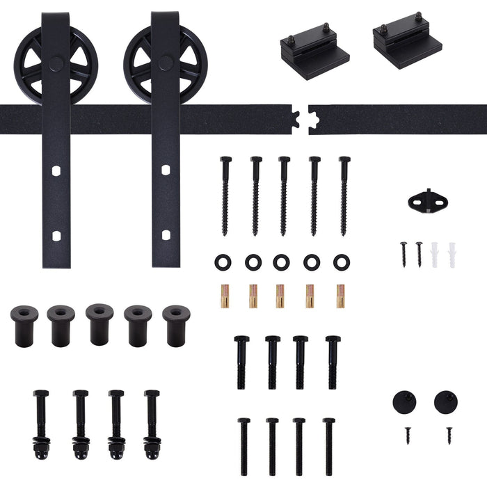 6.6FT Industrial Steel Sliding Door Kit