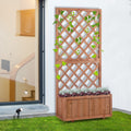 Trough Planter With Trellis Outsunny