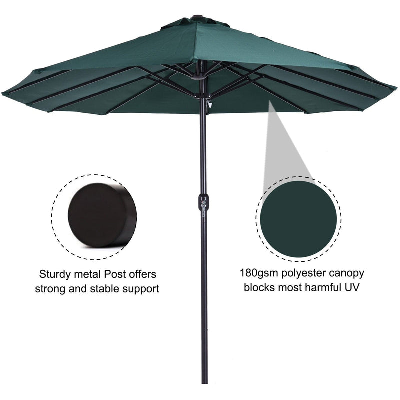 4.6m Large Garden Parasol, Double Sided, No Base
