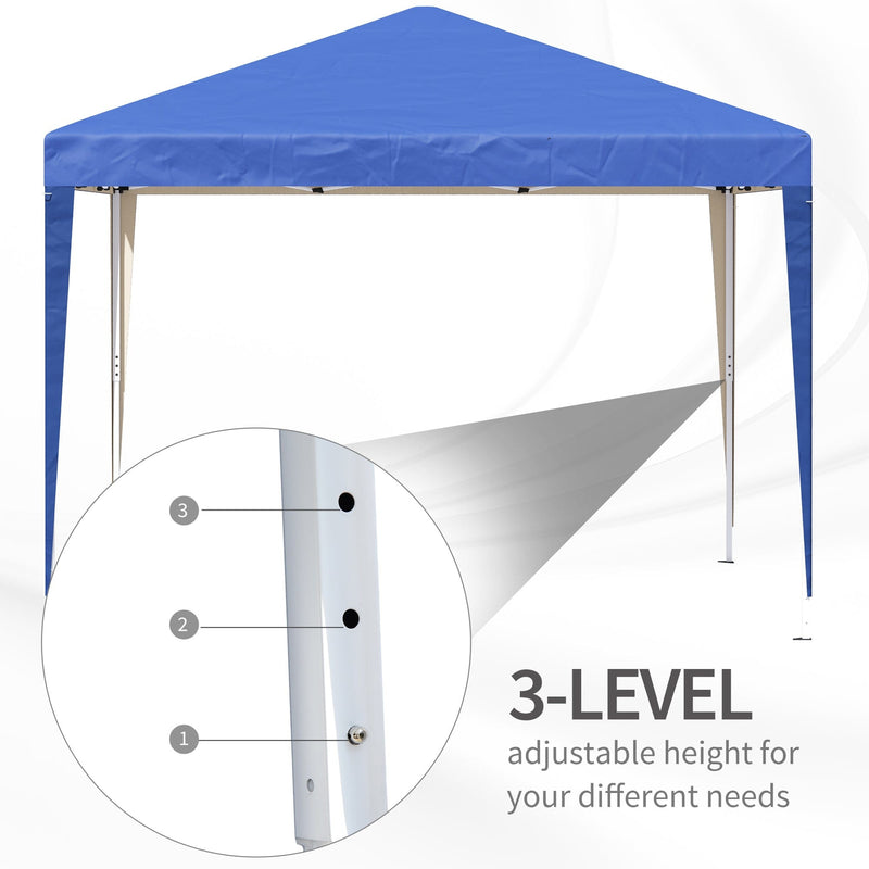 3x3 Pop Up Gazebo, Waterproof, Heavy Duty, Easy Setup, Blue